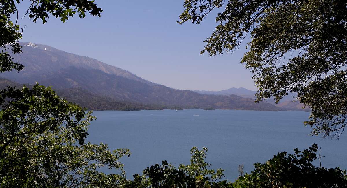 The view of Whiskeytown Lake as it reopens for the summer season after last year's 230,000-acre Carr Fire