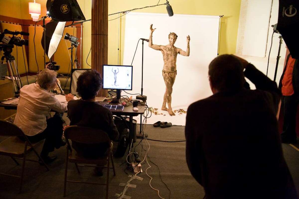Leonard Nimoy at work on "Secret Selves" (Seth Kaye Photography)