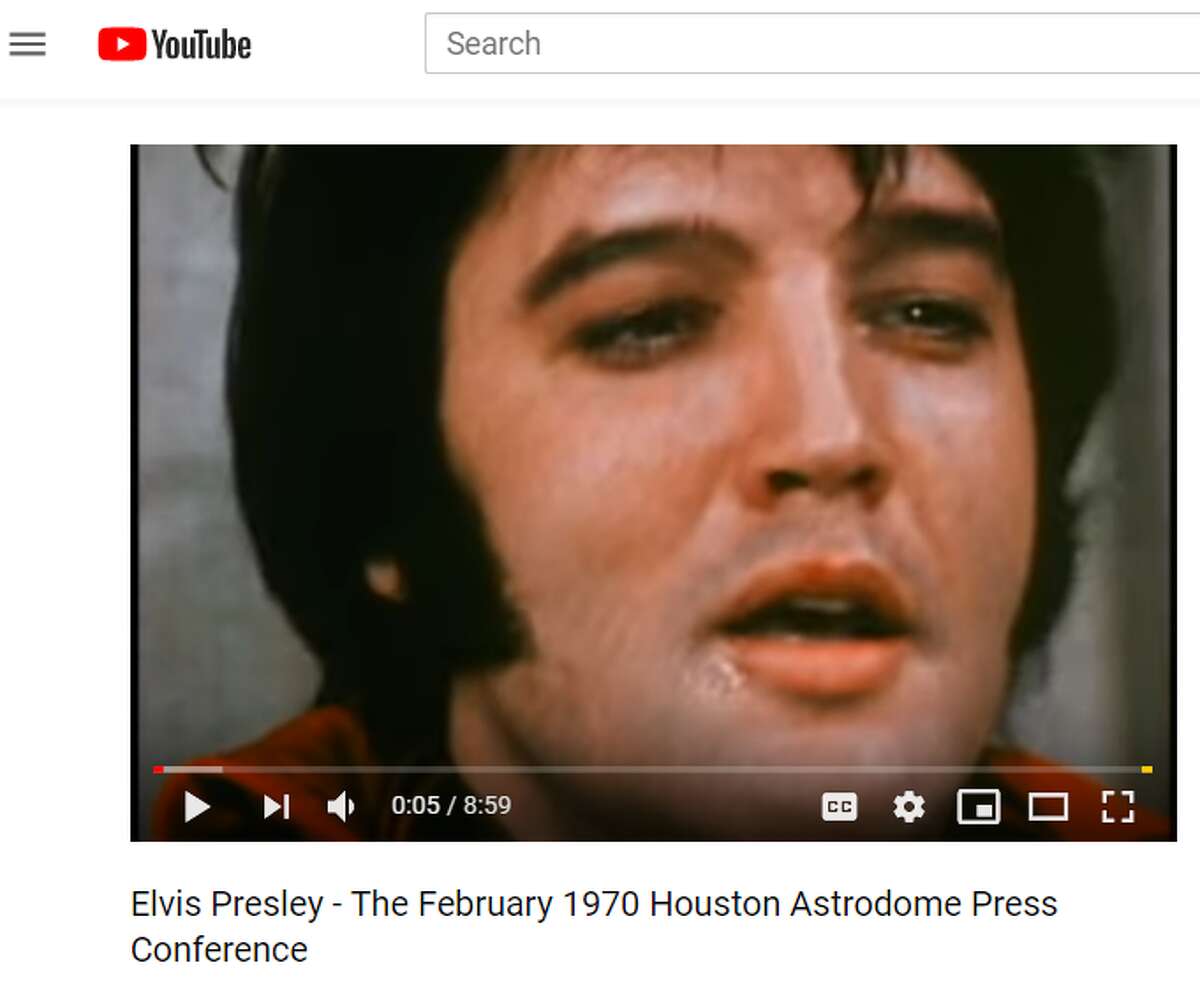 Several internet sleuths believe the video of Elvis Presley conducting an interview at the Astrodome in 1970 is actually a body double in the form of Jesse Garon Presley, Elvis's twin brother who died at birth. (Source: Youtube.com)