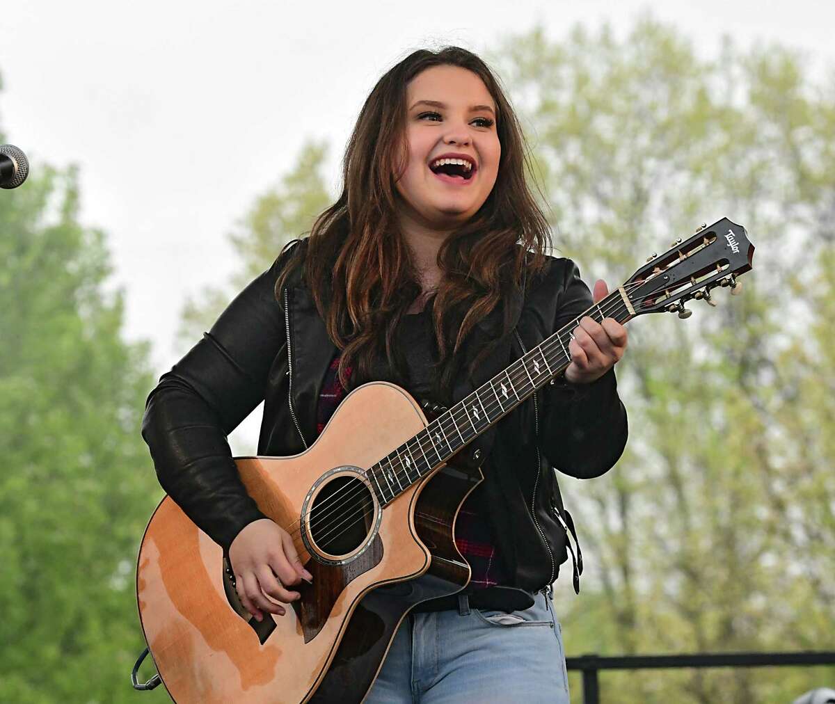 American Idol finalist Madison VanDenburg gives hometown fans in her community a live performance at The Crossings of Colonie on Tuesday, May 14, 2019 in Colonie, N.Y. The show had a production crew filming the event for the next show. (Lori Van Buren/Times Union)