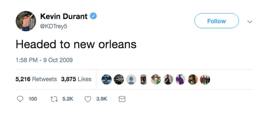Shortly after the New Orleans pelicans received the first overall pick in the NBA 2019 draft, fans began sharing a 2009 tweet in which Kevin Durant 