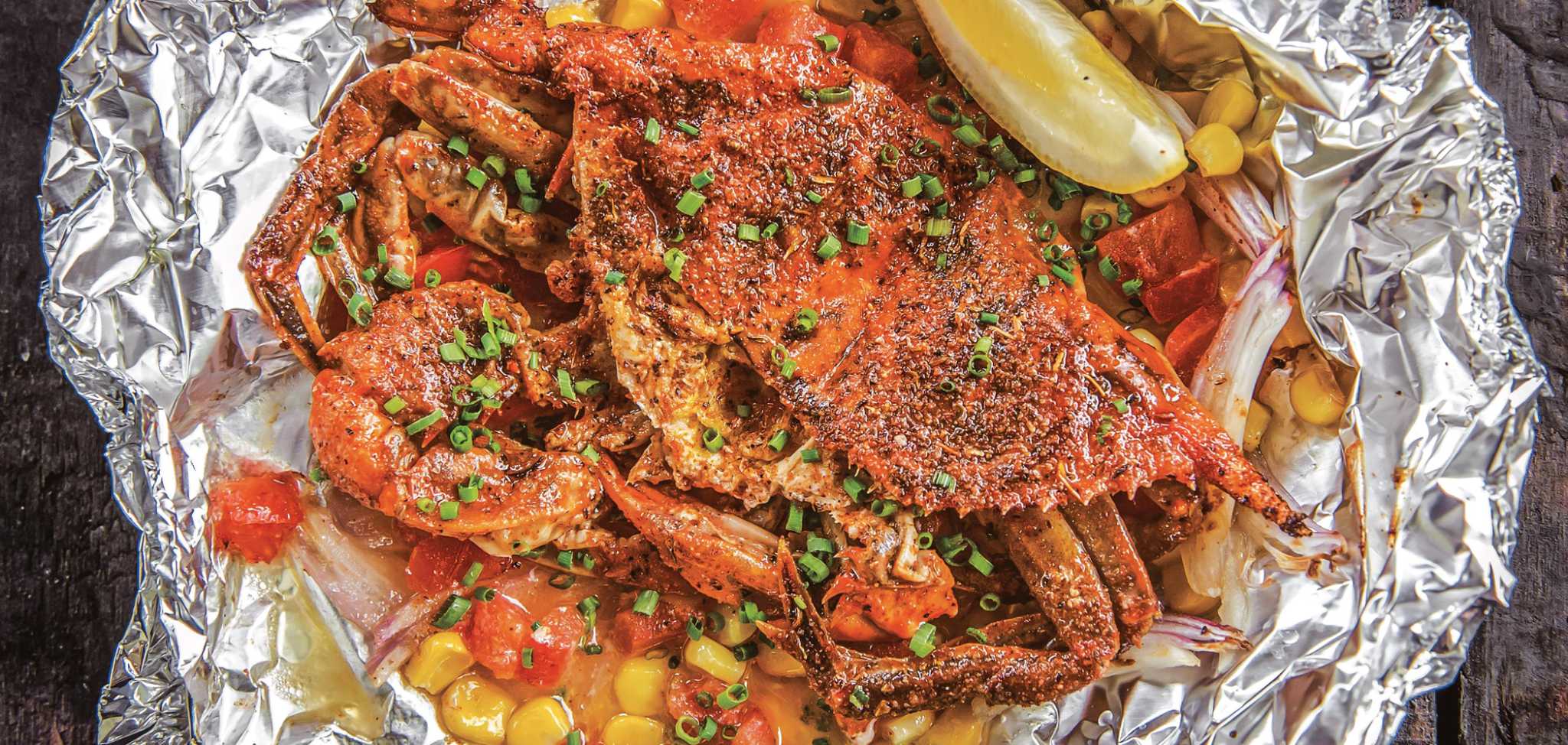Recipe Barbecue Blue Crabs with Corn Salsa