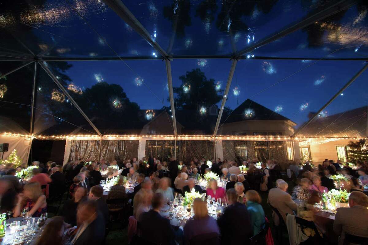 Guests enjoy dinner at a previous year's Fairfield Museum gala