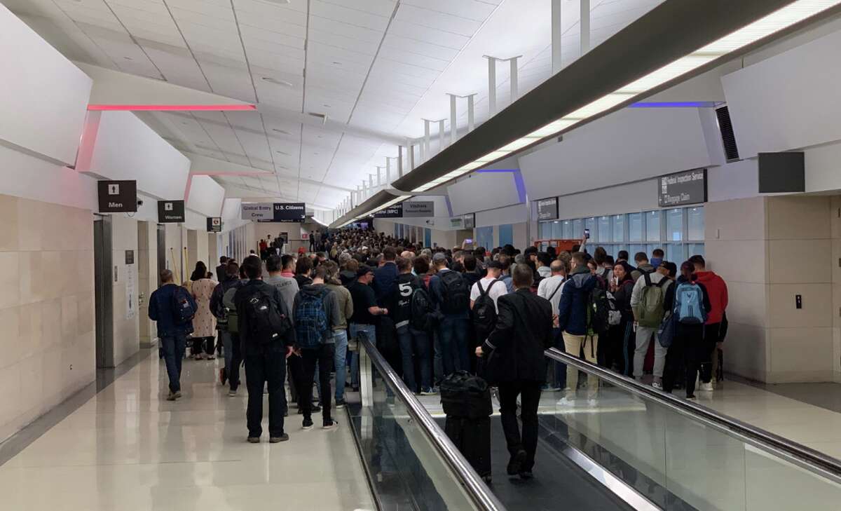 Hundreds, if not thousands, of travelers forced to stand in line for two hours to enter the US at SFO immigration