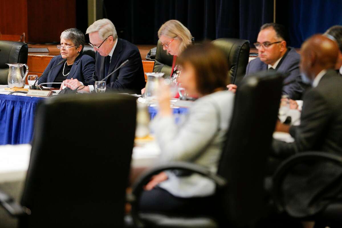Cal president Janet Napolitano during the UC Board of Regents meeting at UCSF Mission Bay on Wednesday, May 15, 2019, in San Francisco, Calif.