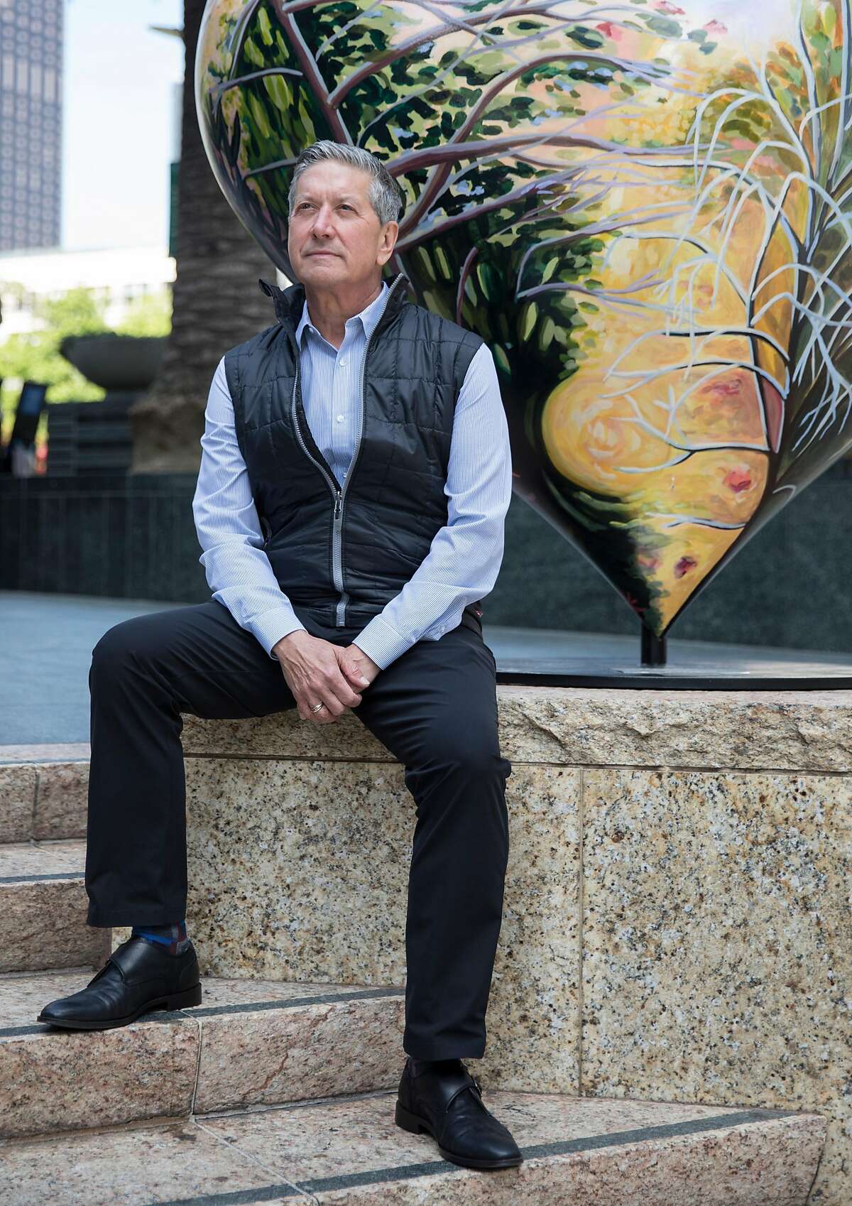 Joe D'Alessandro, head of SF Travel, poses for a portrait near Union Square in San Francisco, Calif. Tuesday, May 7, 2019.