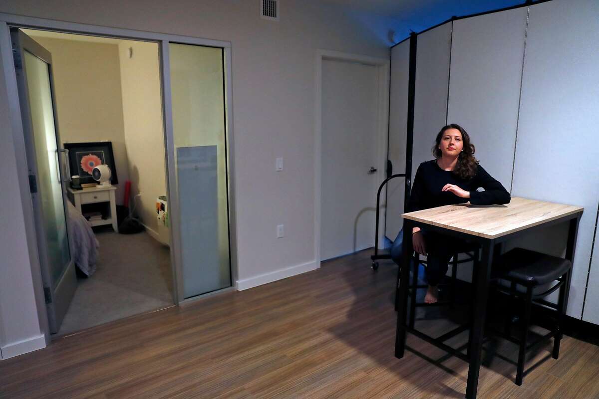 HomeShare customer Allyson Lambert in her apartment at 150 Van Ness in San Francisco, Calif., on Monday, May 6, 2019.