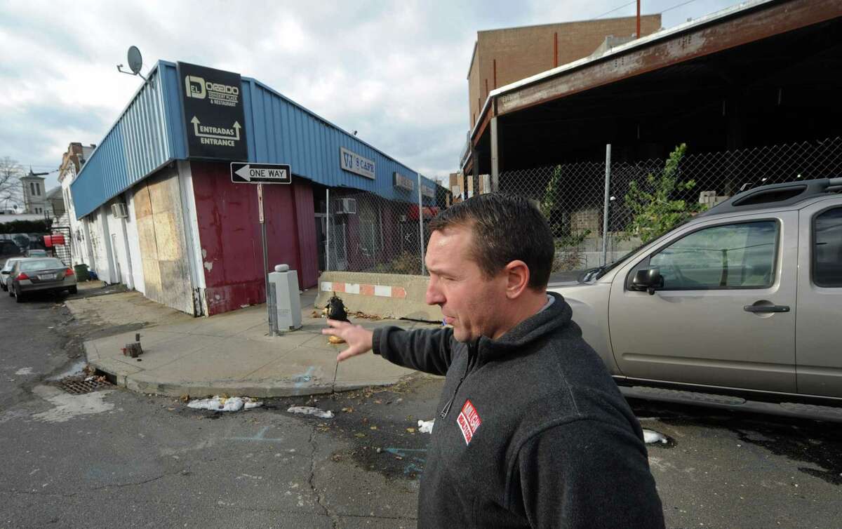 Real etstate developer Jason Milligan comments on the stalled first phase of the development Wall Street Place Wednesday, November 21, 2018, at Isaacs Street in Norwalk, Conn. The city and the redevelopment agency have spent over $460,000 in legal fees fighting Milligan in court.