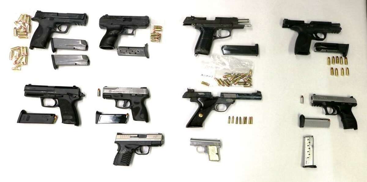 The New Haven Police Department’s Criminal Intel Unit, Shooting Task Force and Narcotics Enforcement Unit, with assistance of the Bureau of Alcohol, Tobacco, Firearms and Explosives and the Patrol Division, seized these weapons from May 6-11, 2019.