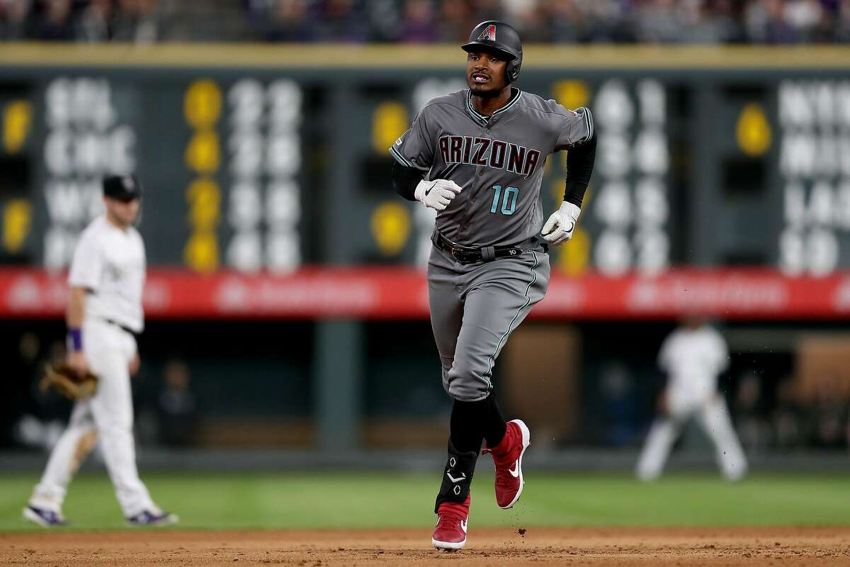DENVER, COLORADO - MAY 03: Adam Jones #10 of the Arizona Diamondbacks ccircles the bases after hitting a solo home run in the fifth inning against the Colorado Rockies at Coors Field on May 03, 2019 in Denver, Colorado. (Photo by Matthew Stockman/Getty Images)