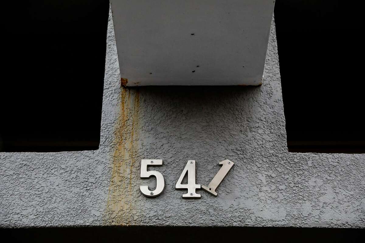 The numbers on an address at an empty storefront are seen broken on Castro Street in San Francisco, California, on Monday, Oct. 29, 2018.