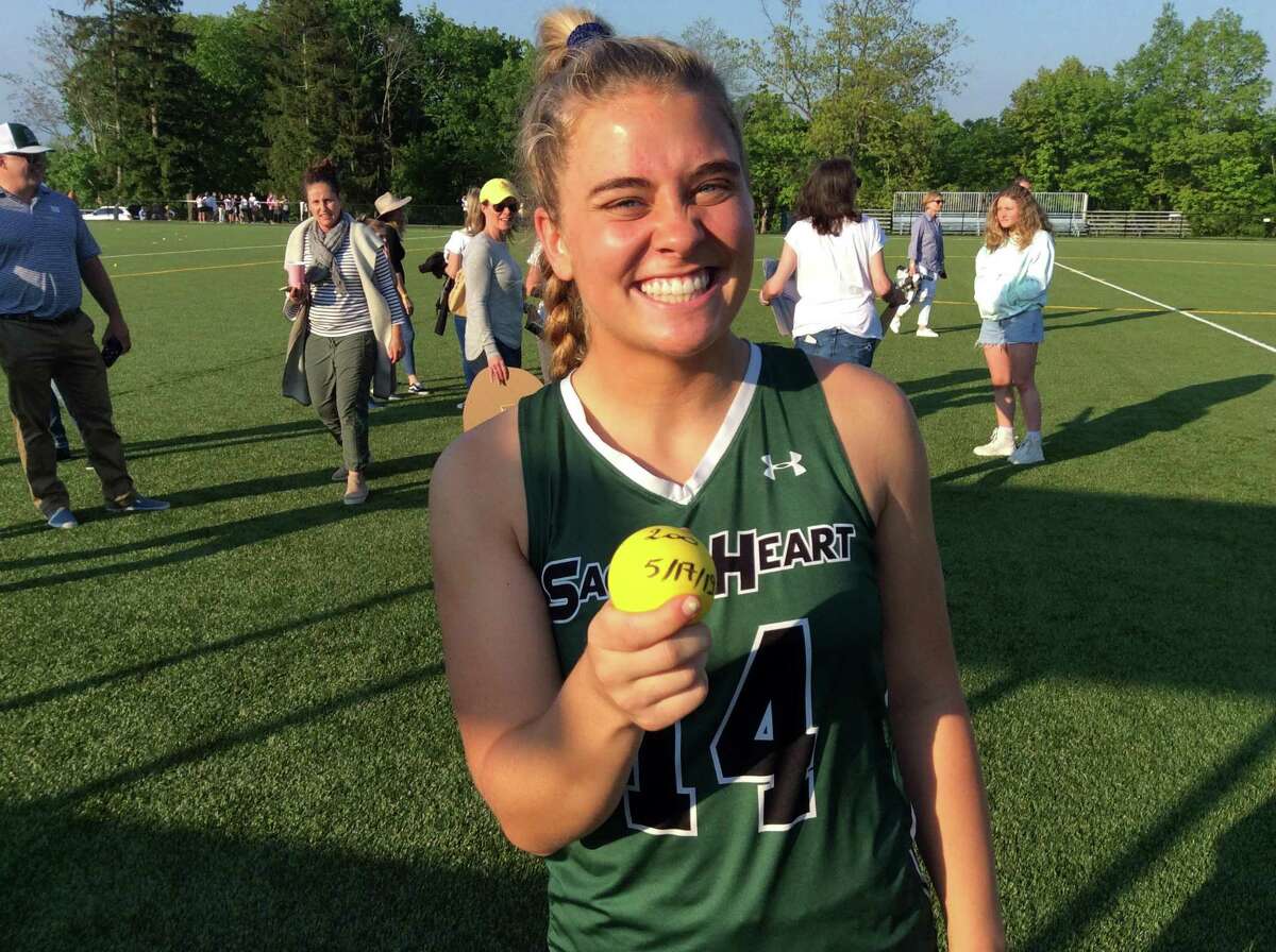 Sacred Heart Greenwich senior Ryan Smith scored her 200th career goal during the Tigers’ 13-1 win over Greens Farms Academy in the championship game of the FAA Girls Lacrosse Tournament on Friday, May 17, 2019, in Greenwich.