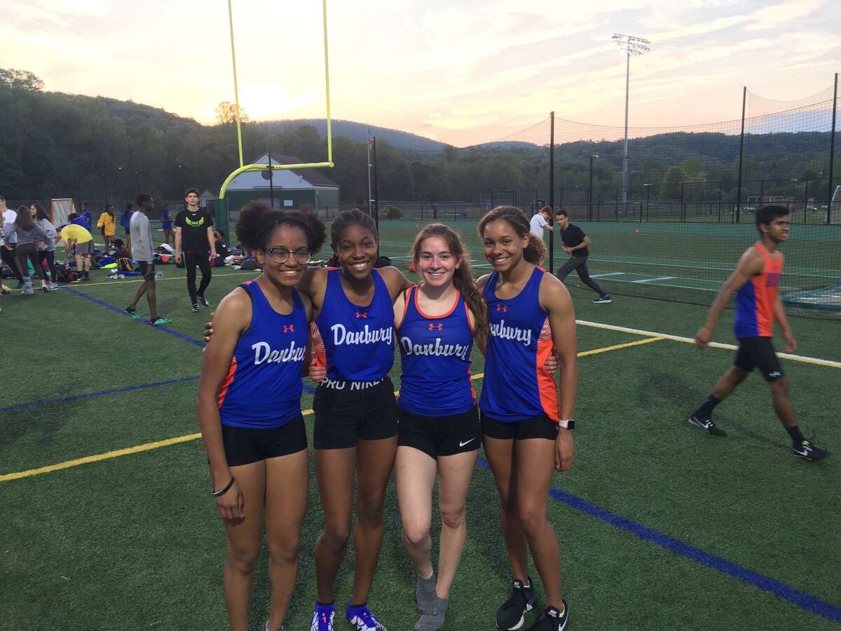 Danbury's quartet of Natalee Seipio, Meilee Kry, Jessica Glowacki and Alanna Smith qualified for nationals with a 1:43.56 time in the 4x200 meter relay Friday at the Danbury Dream Invitational.