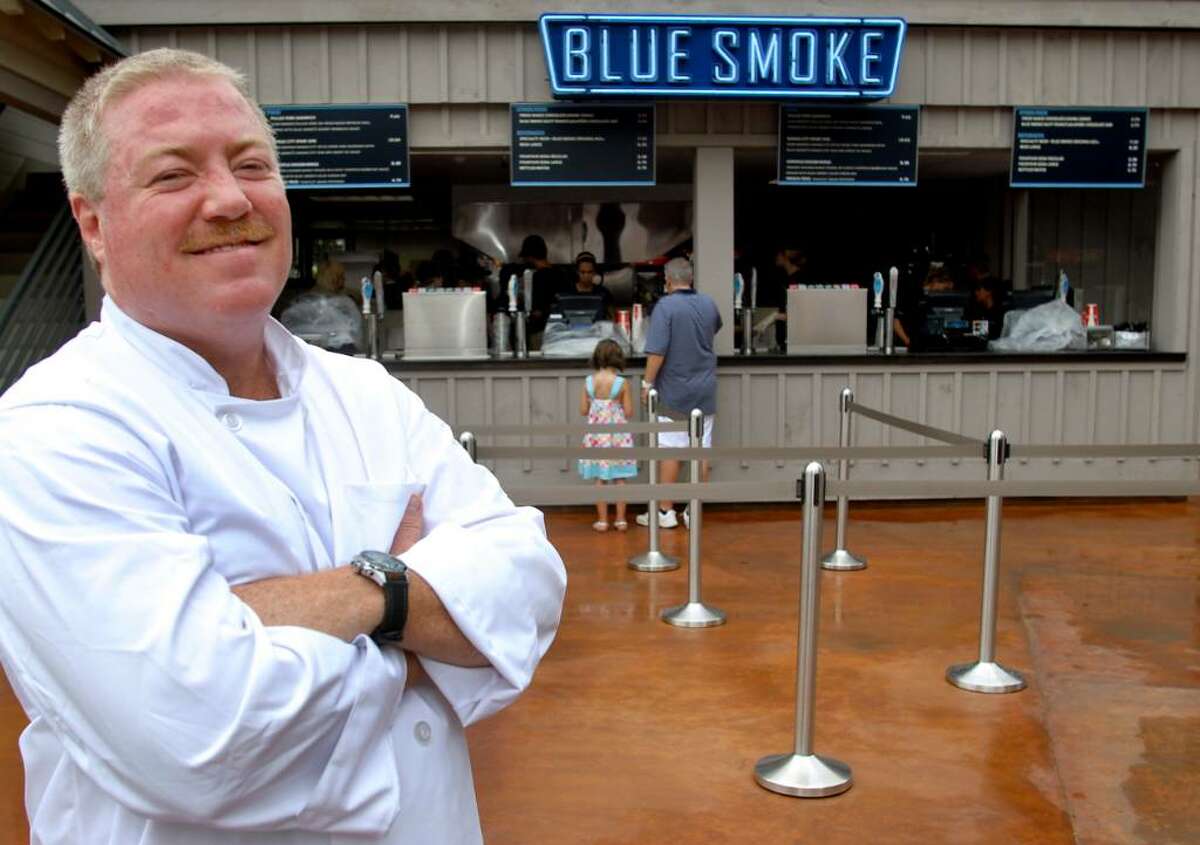 Kenny Callaghan, executive chef and partner of Blue Smoke, says the new restaurant at Saratoga Race Course, and its adjoining sibling eatery, Shake Shack, are prepared to feed thousands daily. (Cindy Schultz / Times Union)