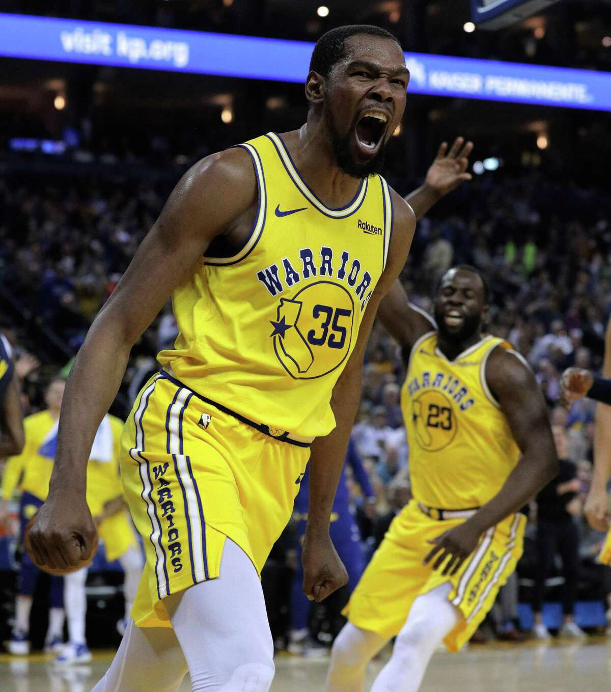 kevin durant yellow warriors jersey