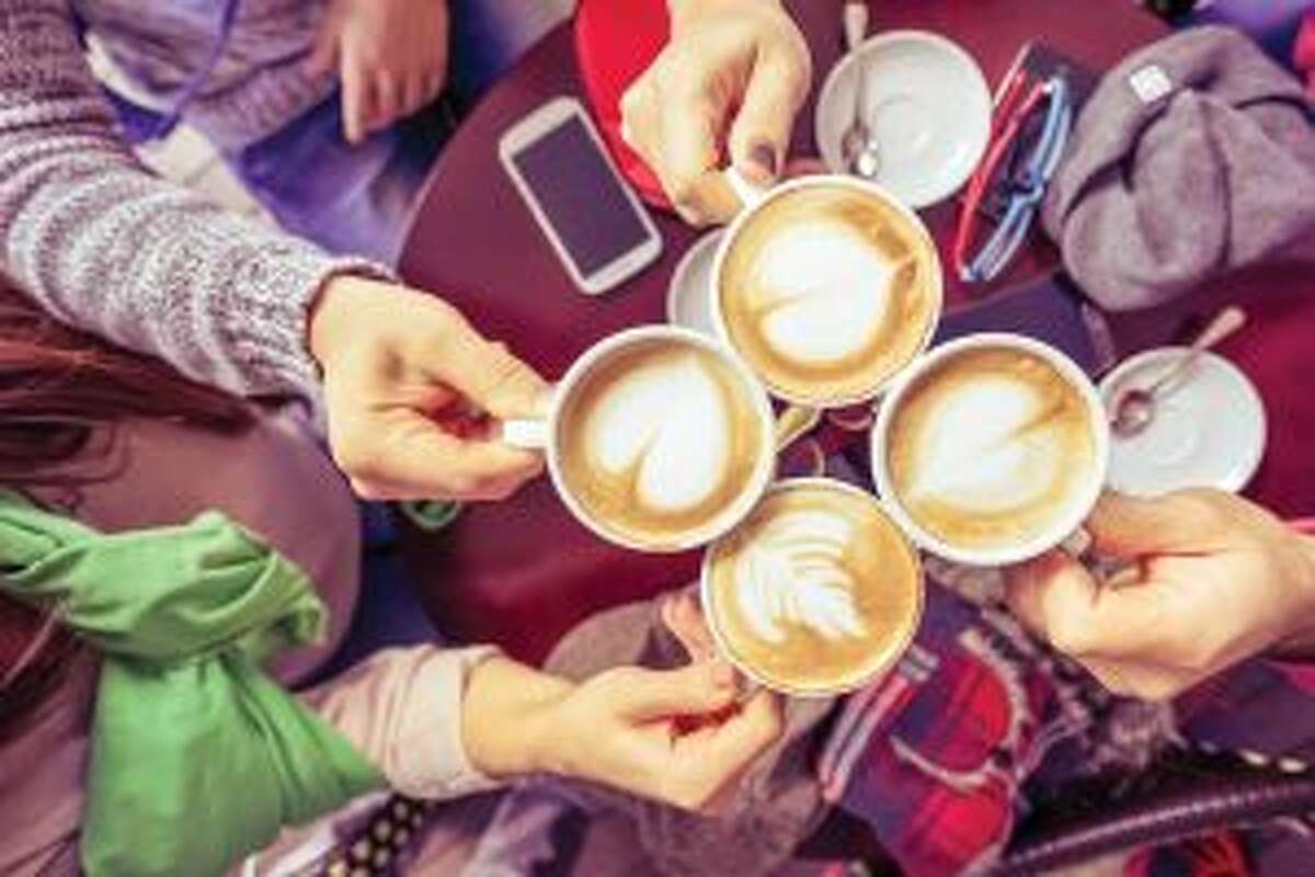 Coffee enjoyed with a group of friends can warm hearts on cold winter days.