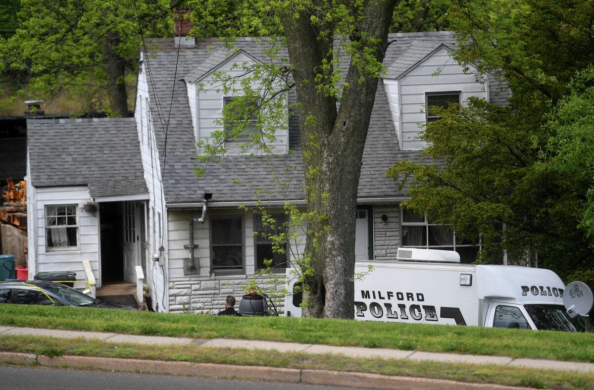Milford police investigate the Sunday night death of a 50-year-old Milford man at 583 Anderson Avenue in Milford, Conn. on Monday, May 20, 2019. Police have said that the man was involved in an altercation.