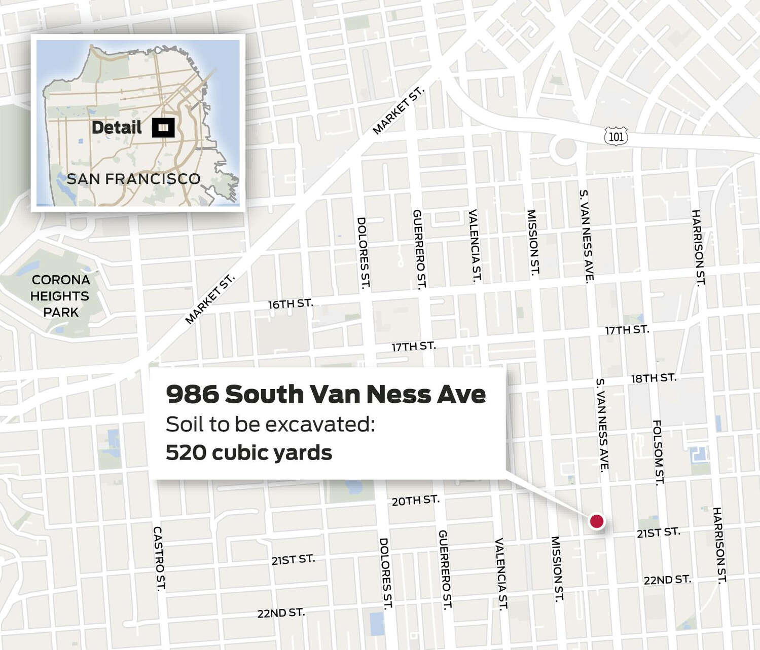 Map of 986 South Van Ness Avenue