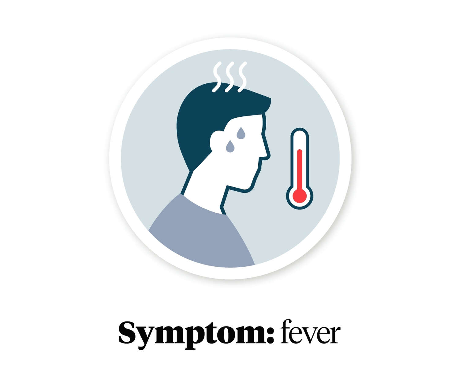 Graphic showing a person with a fever
