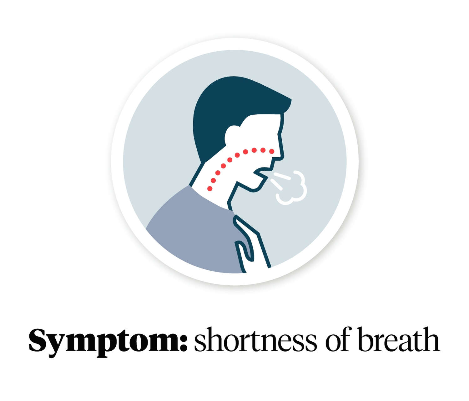 Graphic showing a person with shortness of breath