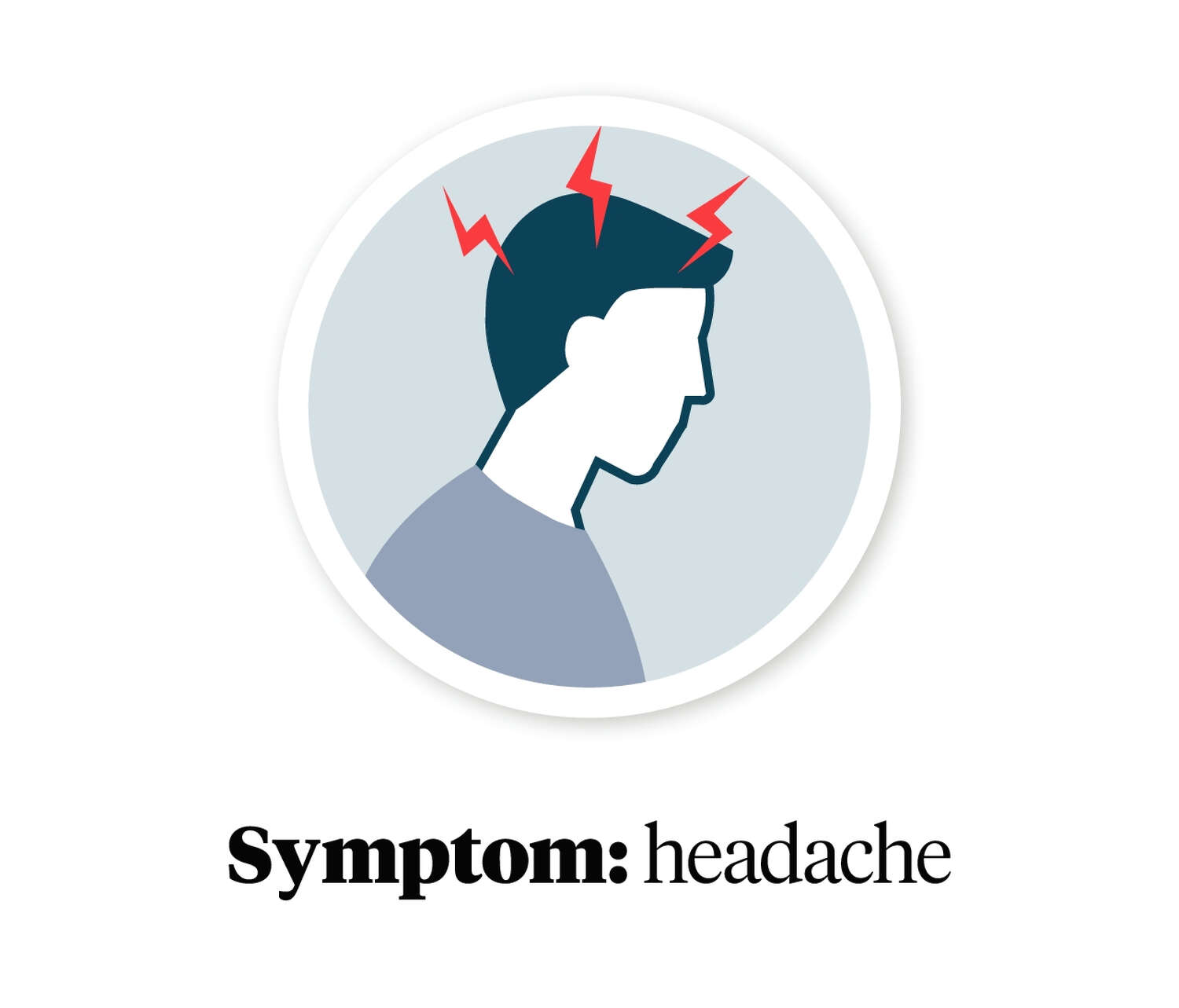 Graphic showing a person with a headache