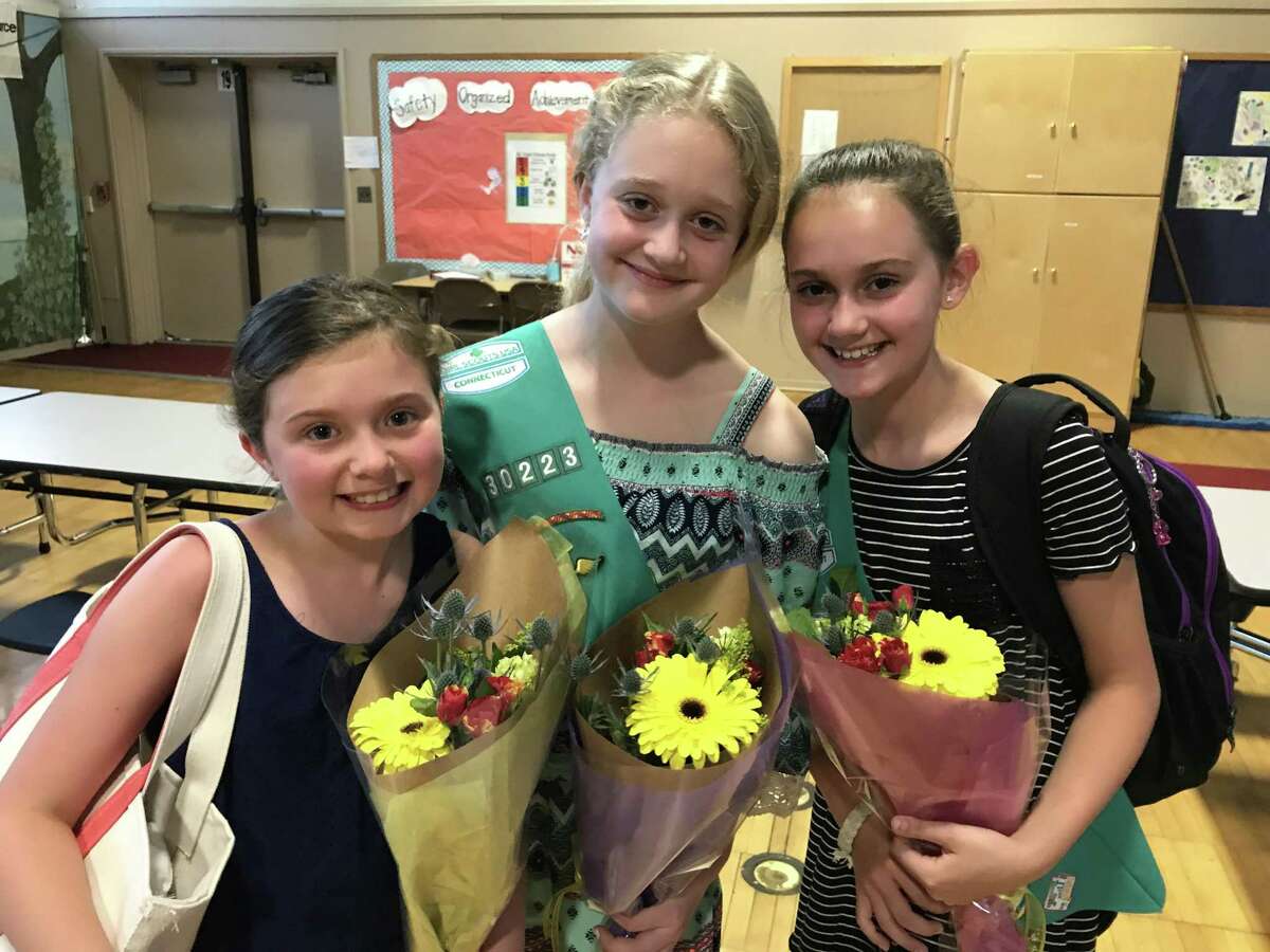 Three 5th Grade Girl Scout Juniors achieve Bronze Award