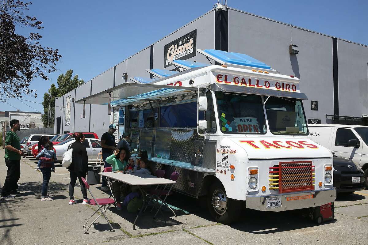 View of the El Gallo Giro taco truck on 23rd at Treat streets on Friday, June 8, 2018 in San Francisco, Calif.