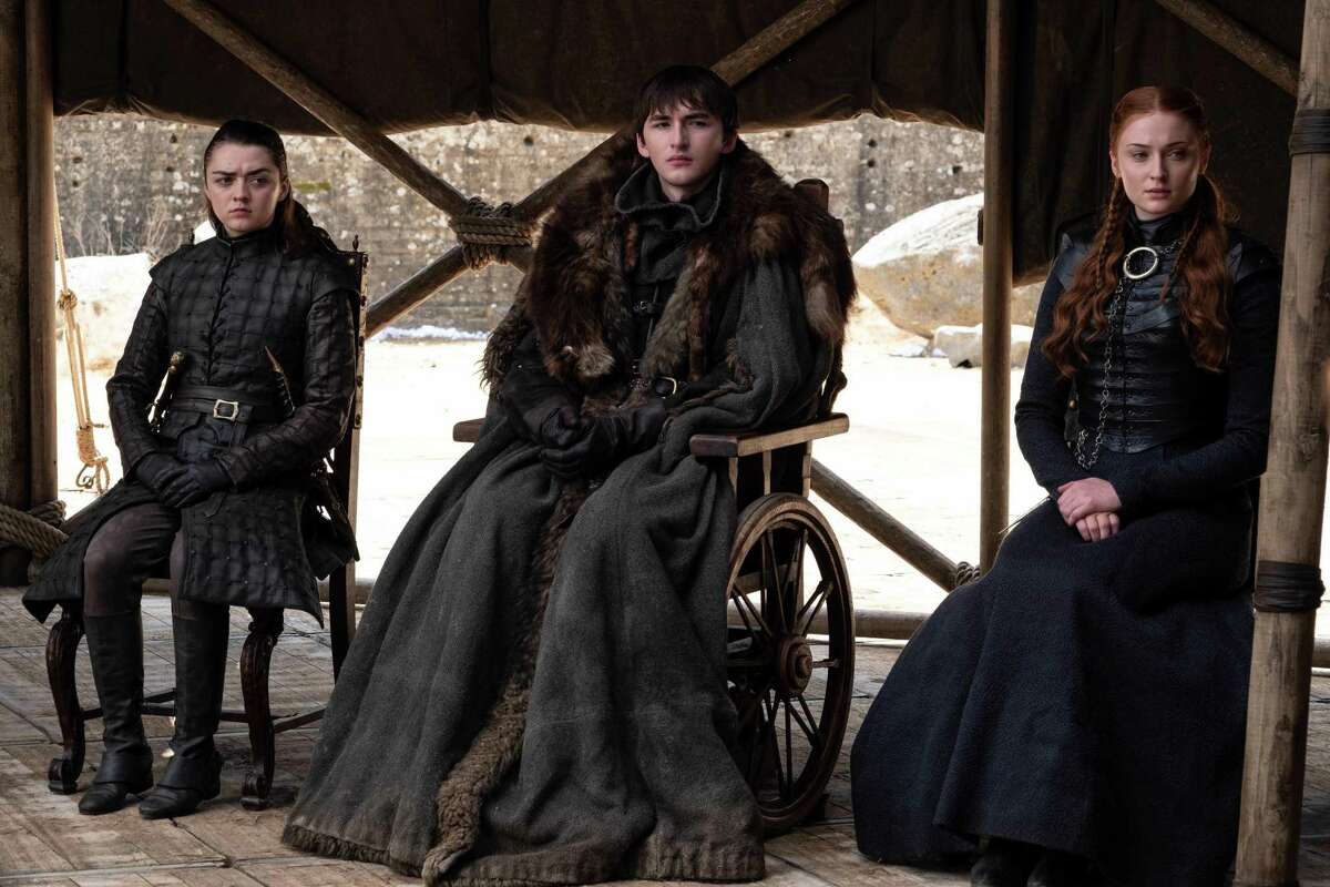 Arya, Bran and Sansa Stark in the finale of 'Game of Thrones,' "The Iron Throne," on Sunday. (Helen Sloan/HBO/TNS)