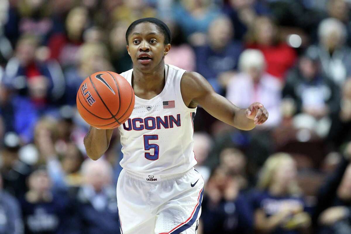 Crystal Dangerfield’s jersey number reflects the same spot as UConn’s ranking in the preseason Top 25, No. 5.