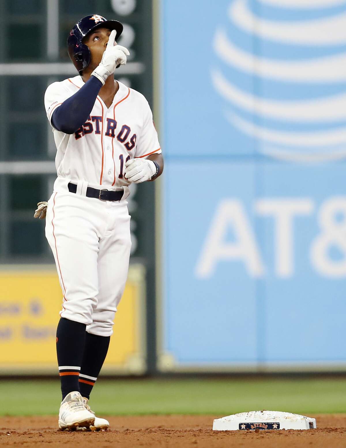 August 10, 2018: Houston Astros left fielder Tony Kemp (18) signs baseballs  for fans prior to a Major League Baseball game between the Houston Astros  and the Seattle Mariners on 1970s night