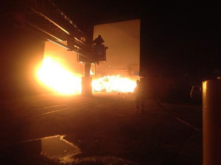 Firefighters battle blaze at local recycling facility