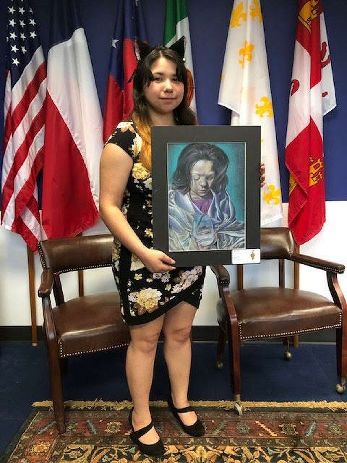 Third place winner in the District 8 Congressional Art Competition was Darcy Segura, a junior at Klein Oaks High School.
