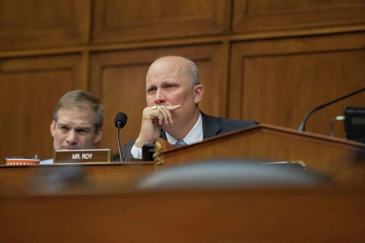 U.S. Rep. Chip Roy (R-TX) listens during a House Civil Rights and Civil Liberties Subcommittee hearing on confronting white supremacy at the U.S. Capitol on May 15, 2019 in Washington, DC.