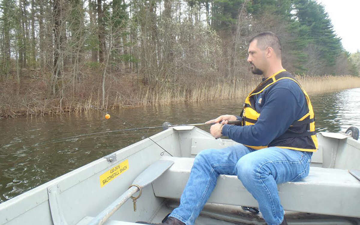 Jeffrey Yale of the Regional Water Authority fishes Lake Saltonstall during an episode of Yankee Fisherman on the HAN Network in April 2017. Yale will talk about how to access and fish the lake near New Haven on Tuesday, April 17, from 7 to 9 p.m. at Port 5, 69 Brewster Street, Bridgeport, at a meeting hosted by the Nutmeg Chapter of Trout Unlimited.