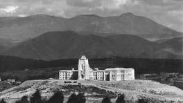 A majestic view of Lone Mountain College, also known as San Francisco College for Women, May 23, 1933  No Photographer info.