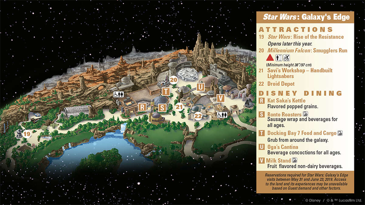 A new Disneyland park map shows details and size of new Star Wars: Galaxy's Edge.