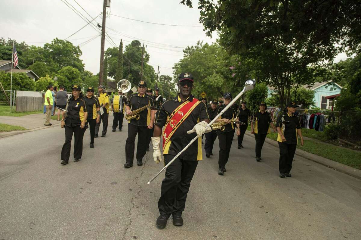 Members of the Alamo City Marching Band participate in The Lone Star Neighborhood Association?•s Memorial Day weekend parade on Saturday, May 25, 2019.