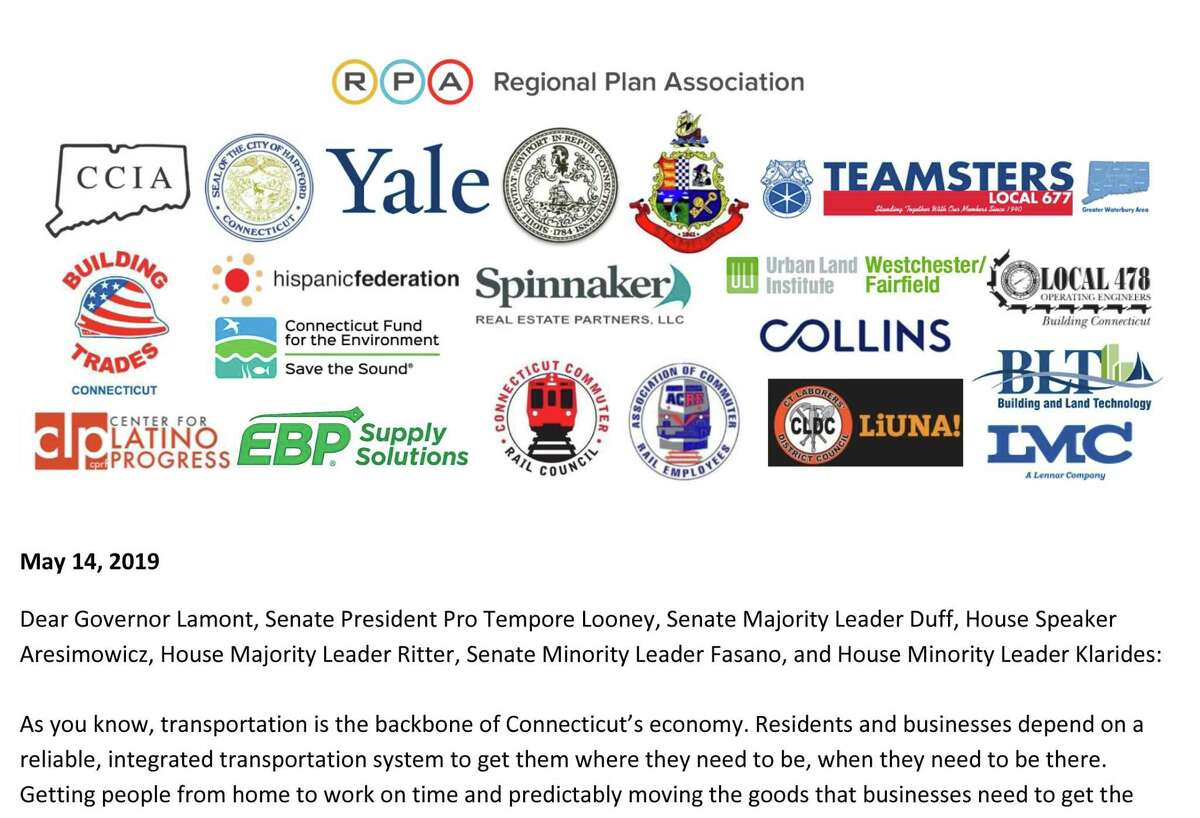 Mayor David Martin included Stamford's seal — in the top row — on a toll support letter to Gov. Ned Lamont and state lawmakers written by the Regional Plan Association.
