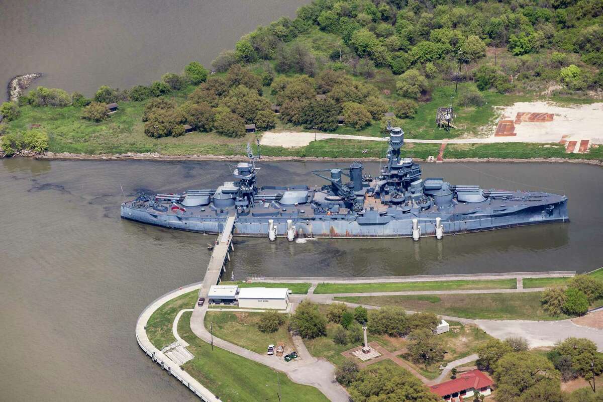 The U.S.S. Texas (BB-35) is shown moored in the Battleship Texas State Historic Site on Wednesday, March 20, 2019, in Houston.
