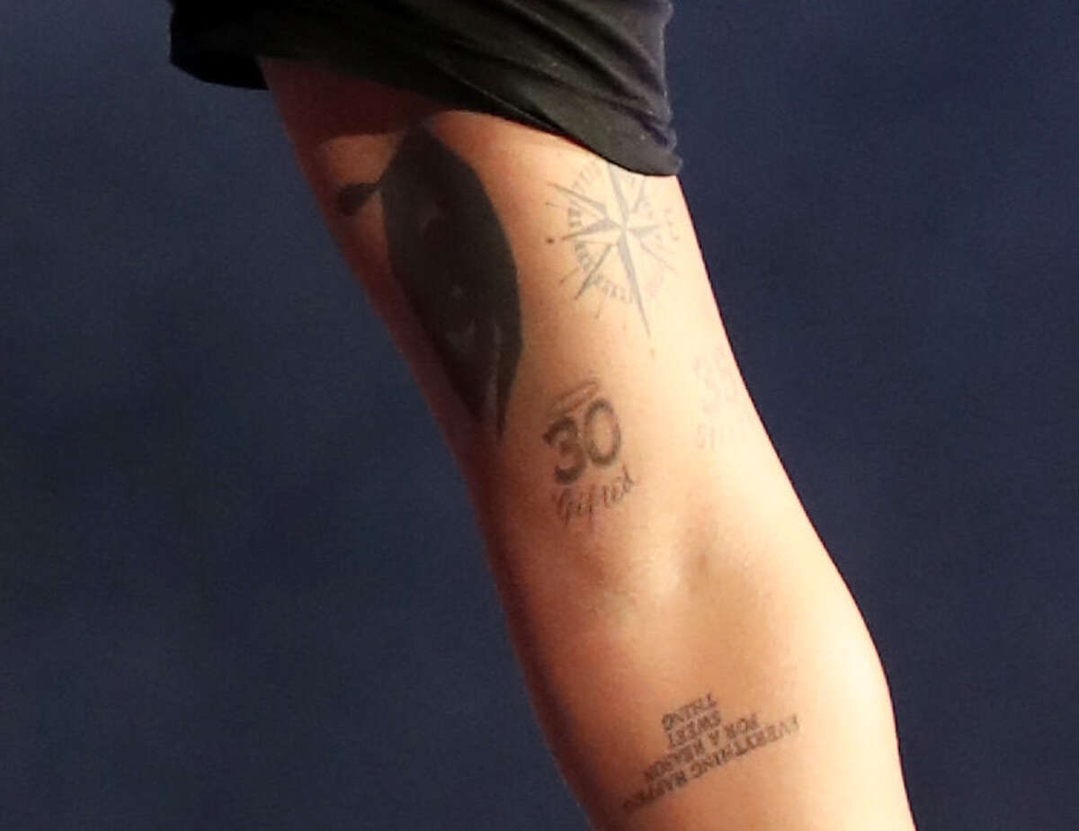 A view of tattoos on the arm of Golden State Warriors guard Gary Payton II  0 before the game against the New Orleans Pelicans at Chase Center   HoopsHype