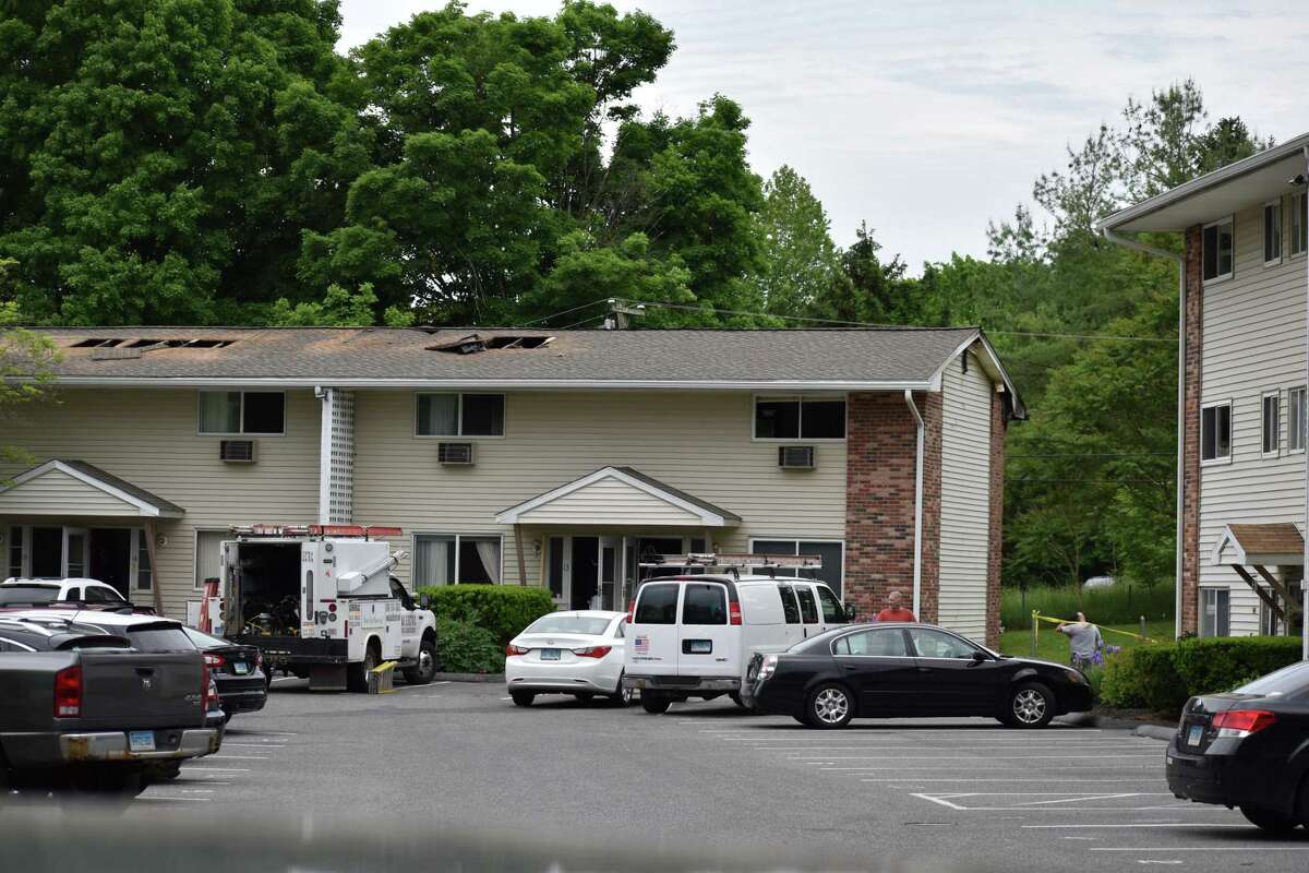 Four units in the Harry Brook Village condominiums were damaged by an early morning fire Tuesday, May 28, 2019.