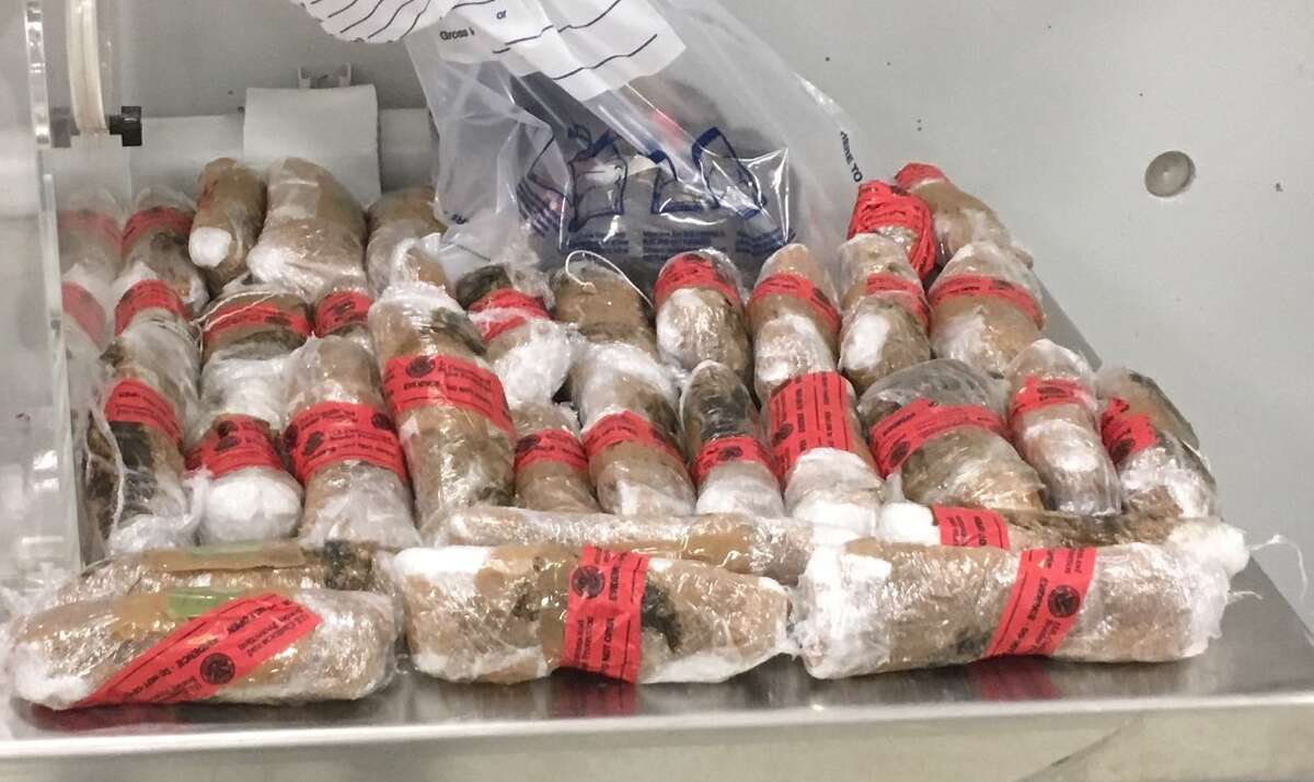 U.S. Customs and Border Protection officers said they seized these 24 pounds of meth from a man who was promised 50,000 Mexican pesos, or about $2,600, to smuggle the contraband. Homeland Security Investigations special agents took over the case.