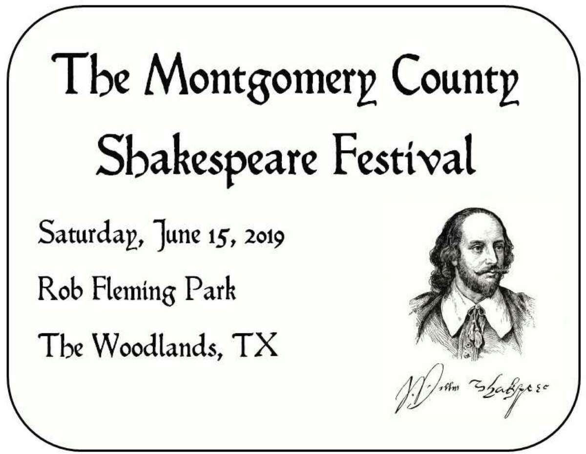 The inaugural Montgomery County Shakespeare Festival is set for Saturday, June 15, at Rob Fleming Park in The Woodlands.