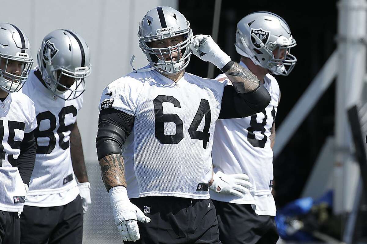 Oakland Raiders center Richie Incognito (64) during NFL football training  camp Monday, July 29, 2019, in Napa, Calif. (AP Photo/Eric Risberg Stock  Photo - Alamy