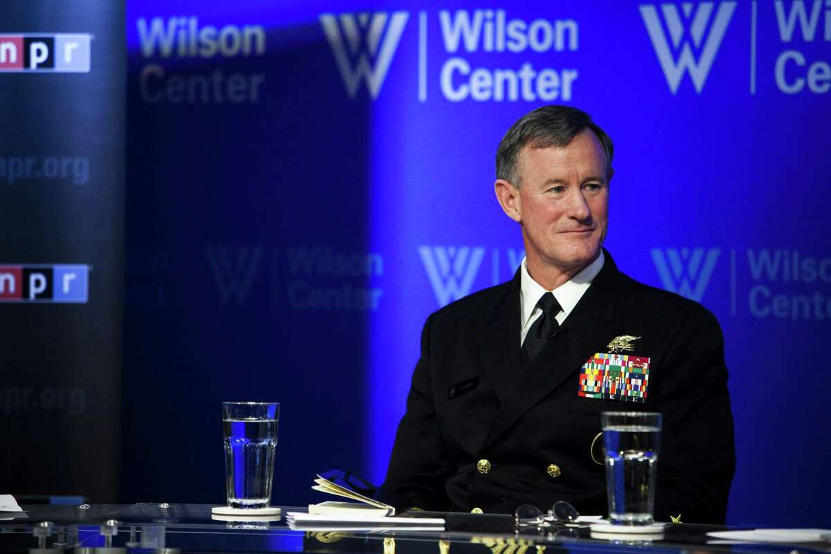 FILE -- Adm. William McRaven, the commander of U.S. Special Operations Command, at the Woodrow Wilson International Center for Scholars in Washington, May 2, 2013. Colleagues and commanders alike found it audacious for President Donald Trump to impugn the lifelong nonpartisan political position of McRaven, a retired admiral and university chancellor. (Christopher Gregory/The New York Times)