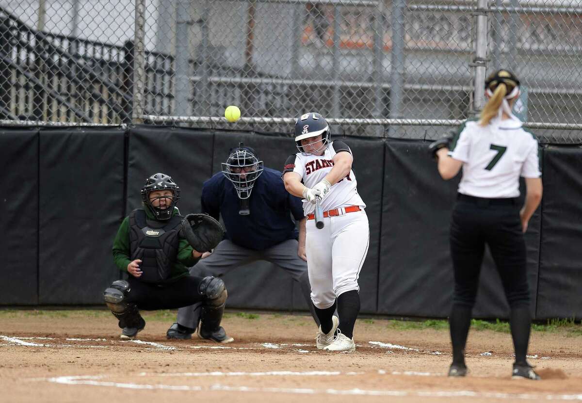 Stamford defeated New Milford 10-0 in a CIAC Class LL softball tournament at Stamford High School on May 29, 2019 in Stamford, Connecticut.