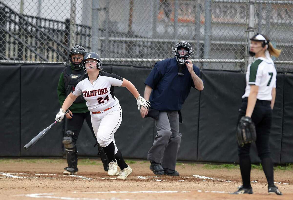 Stamford defeated New Milford 10-0 in a CIAC Class LL softball tournament at Stamford High School on May 29, 2019 in Stamford, Connecticut.