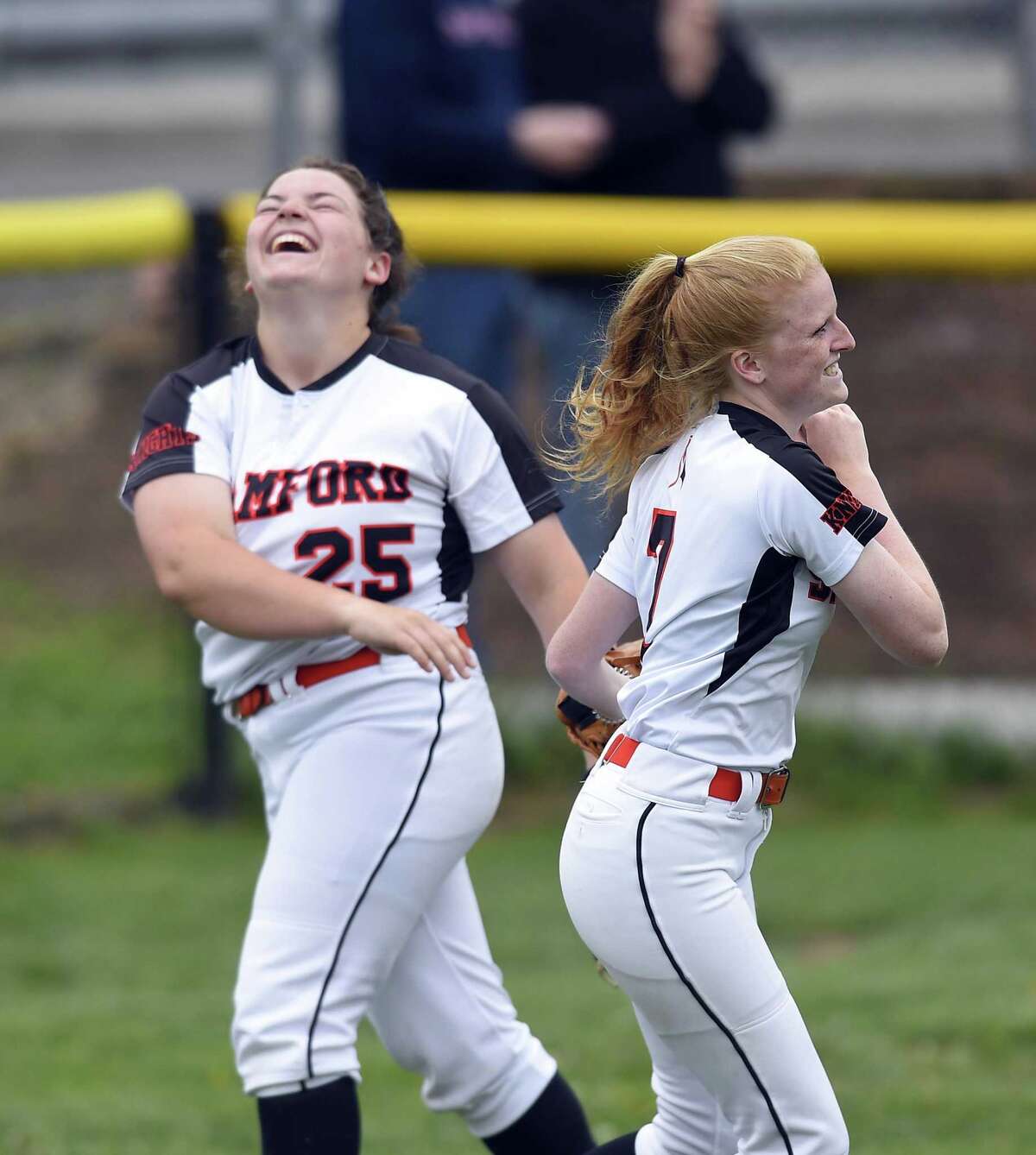 Stamford defeated New Milford 10-0 in a CIAC Class LL softball tournament at Stamford High School on May 29, 2019 in Stamford, Connecticut.