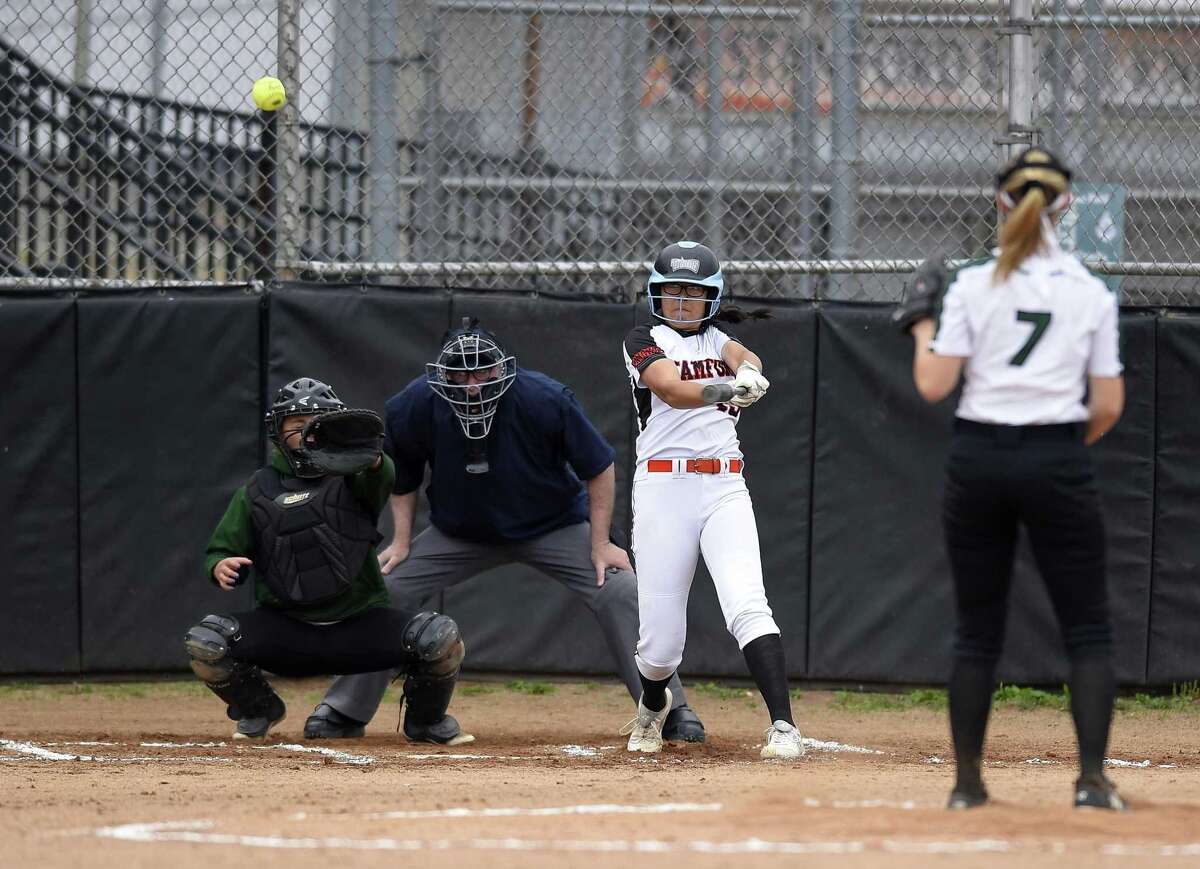 Stamford defeated New Milford 10-0 in a CIAC Class LL softball tournament at Stamford High School on May 29, 2019 in Stamford, Connecticut.