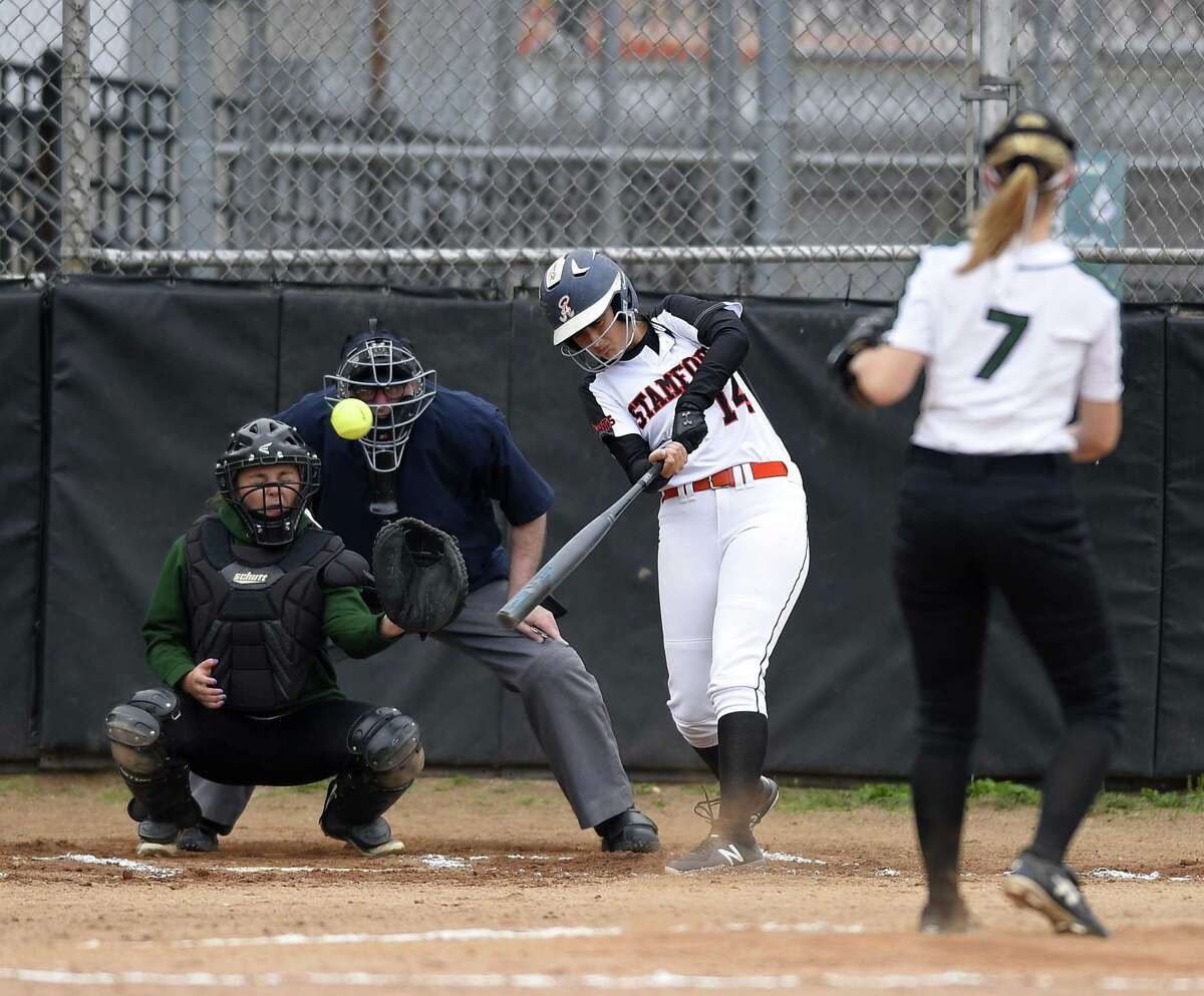 Stamford defeated New Milford 10-0 in a CIAC Class LL softball tournament at Stamford High School on May 29, 2019 in Stamford, Connecticut.